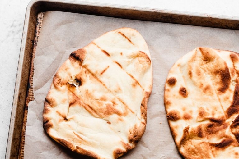 Two crusts on a baking sheet