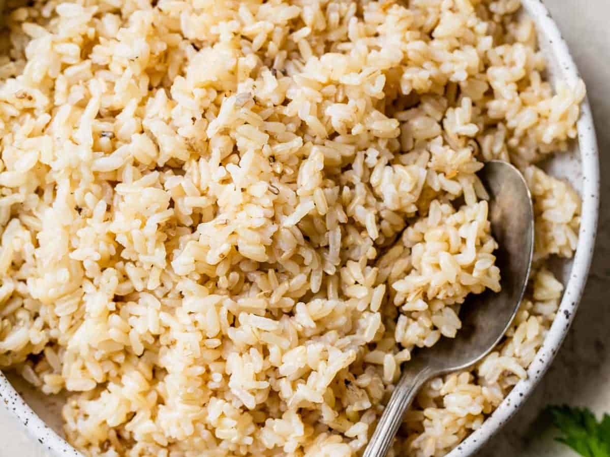 A bowl of Instant Pot brown rice