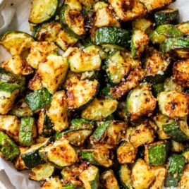 Easy air fryer zucchini in a bowl