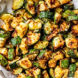 Easy air fryer zucchini in a bowl