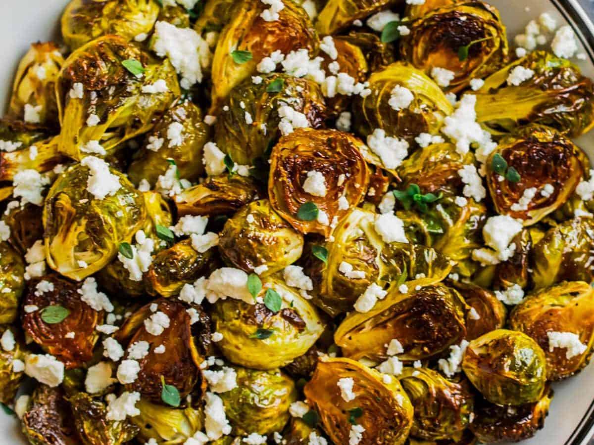 balsamic brussels sprouts that were roasted in the oven