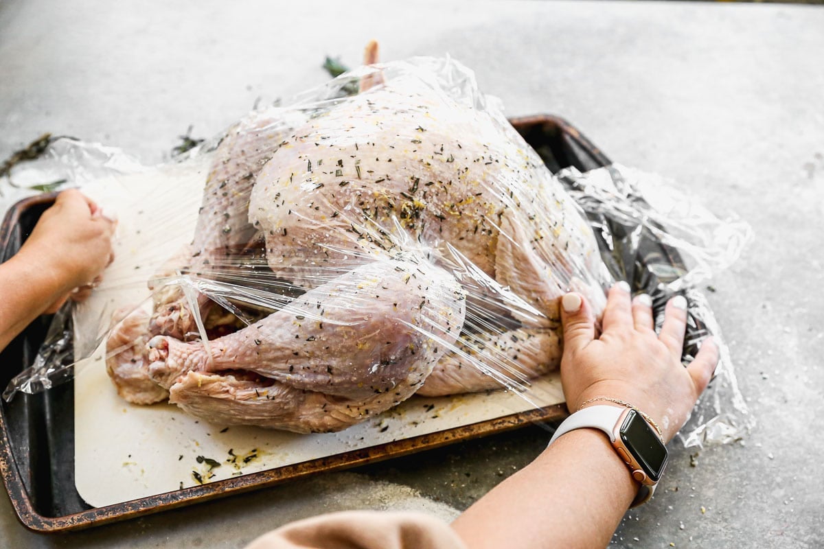 covering a turkey for brining