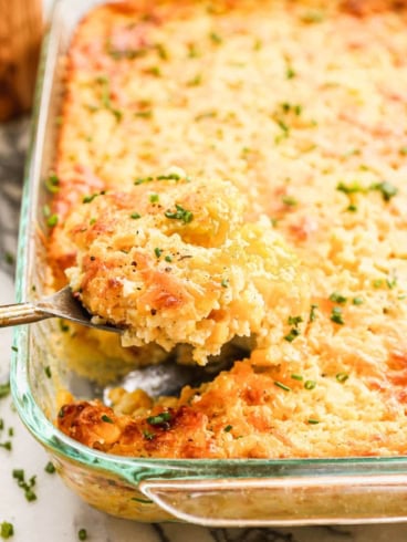 Corn casserole in baking dish