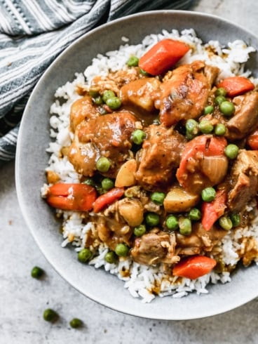 Japanese curry over a bed of rice