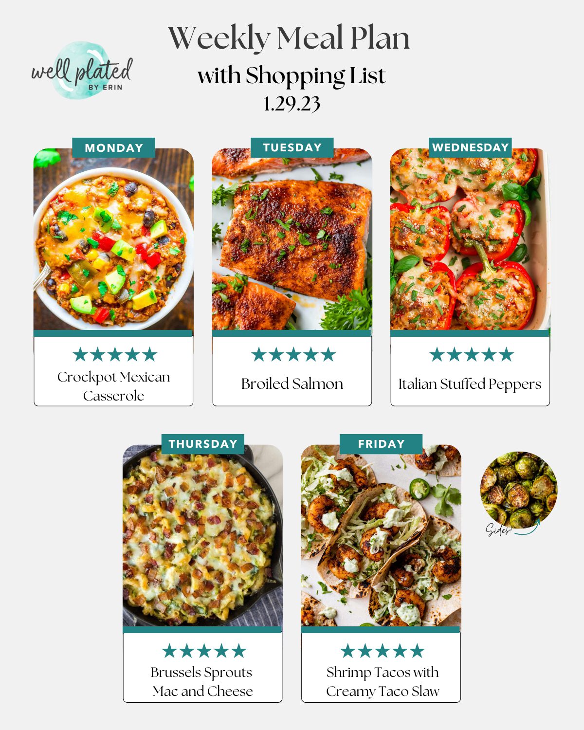weekly meal plan 1.29.23