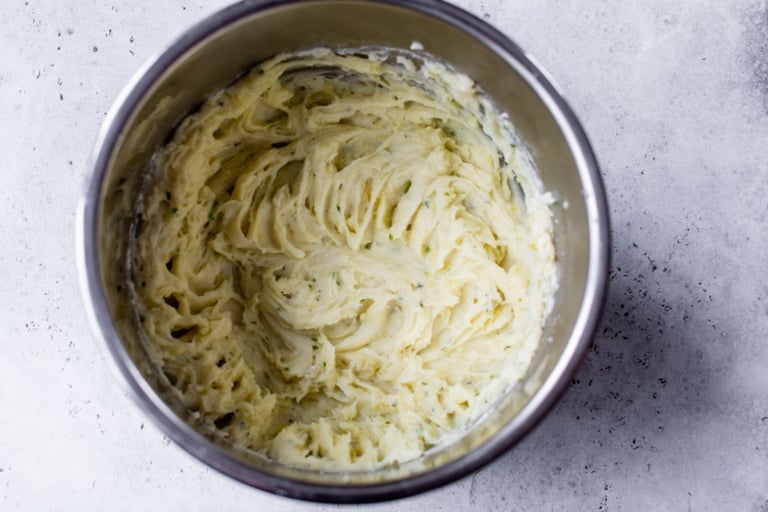 instant pot mashed potatoes whipped in a pressure cooker bowl