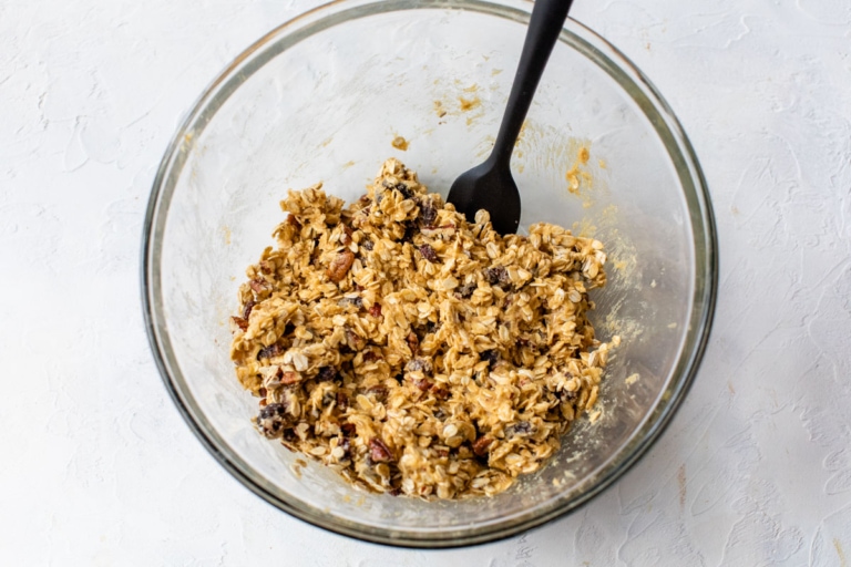 mixing oatmeal cookies ingredients