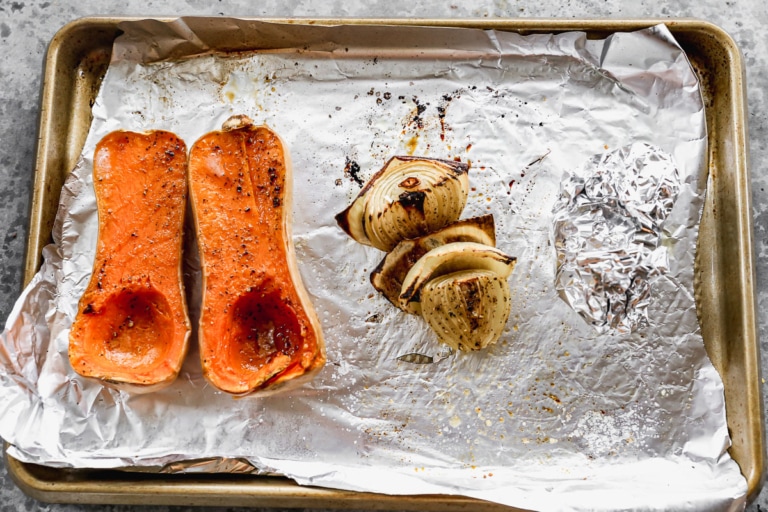 roasted butternut squash and garlic for butternut squash pasta