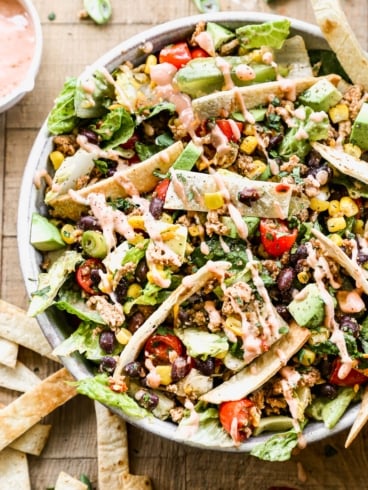 the best easy and healthy taco salad in a large bowl