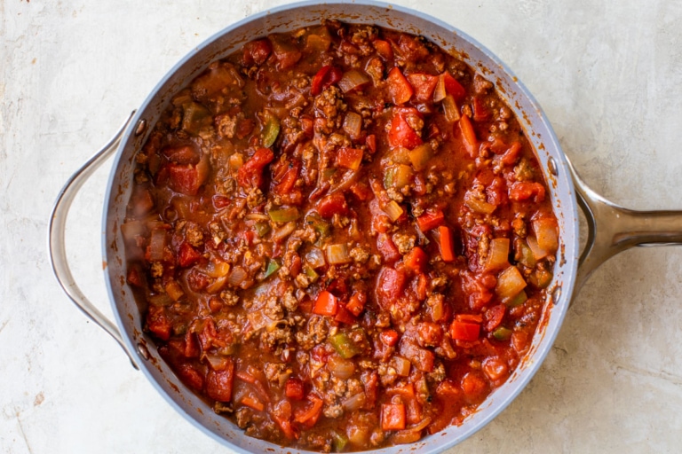 prepping easy ground beef casserole