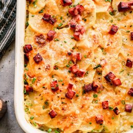 quick and easy cheesy scalloped potatoes and ham