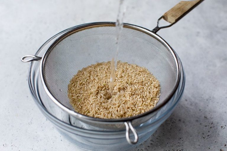 rinsing brown rice