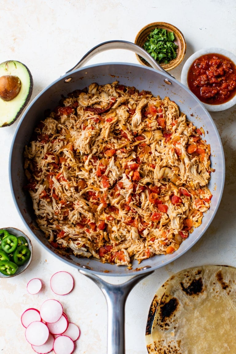 shredded-chicken-tacos-wellplated