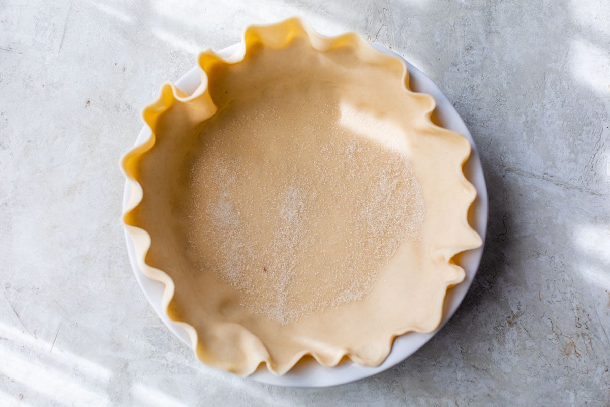 Pie crust in pie plate.