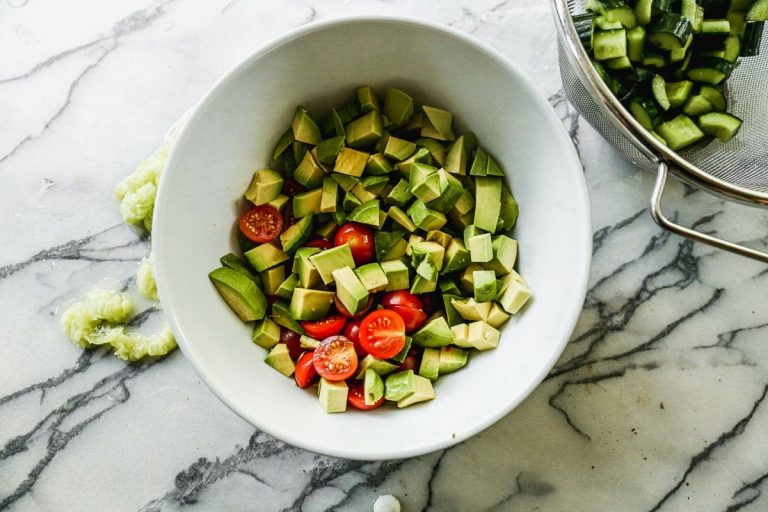cucumber and tomato avocado salad