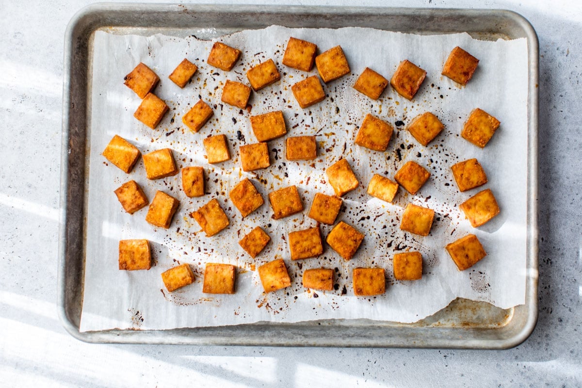 crispy and easy marinated bake tofu