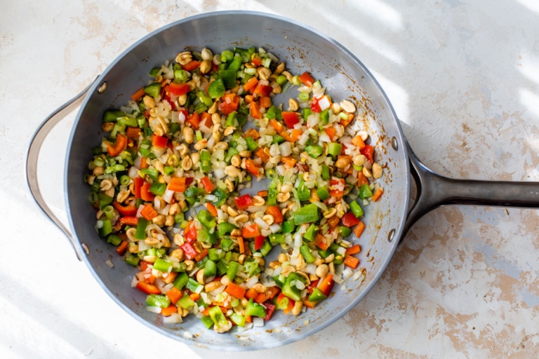 kung pao shrimp recipe with vegetables and shrimp