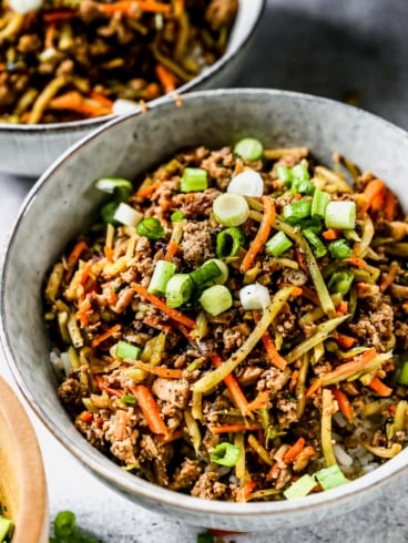 healthy egg roll in a bowl