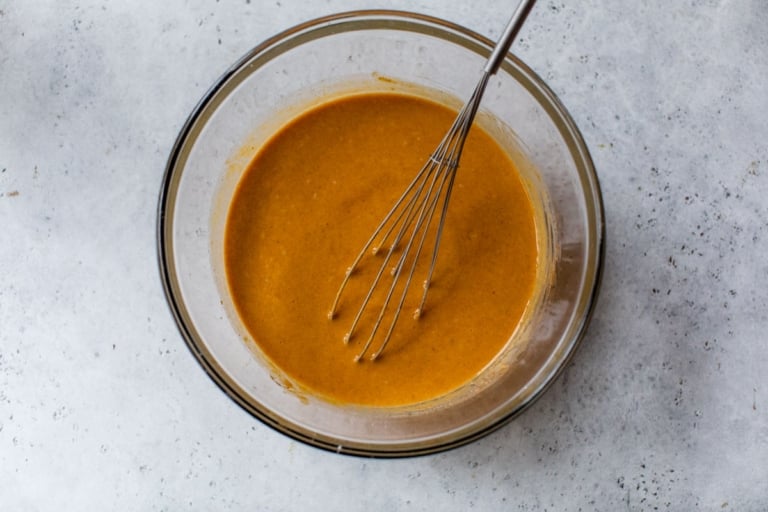 crustless pumpkin pie filling in a large bowl