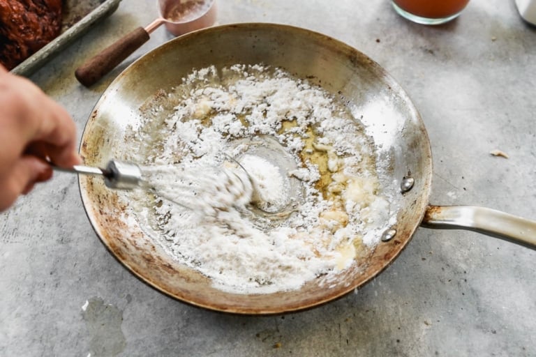 flour and butter to make simple ham gravy recipe