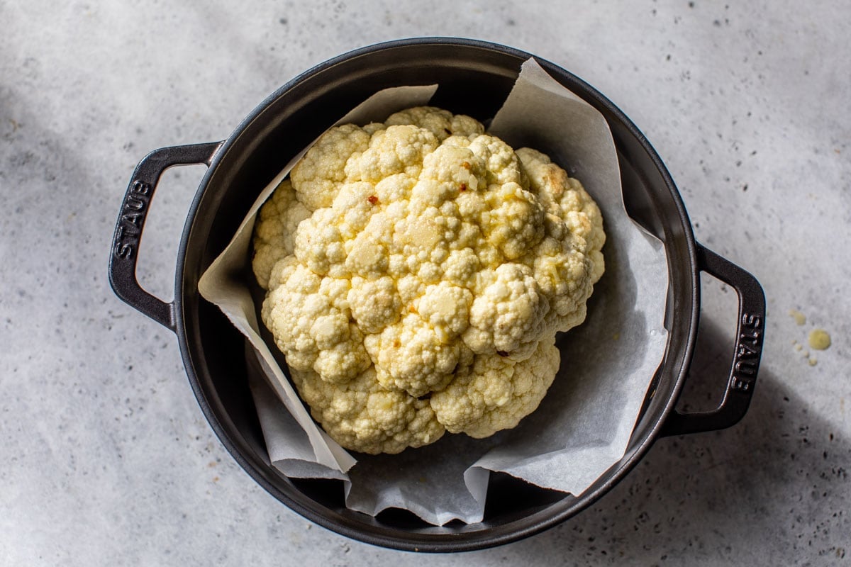 how to roast a whole cauliflower in the oven
