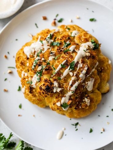 the best whole roasted cauliflower with tahini sauce recipe