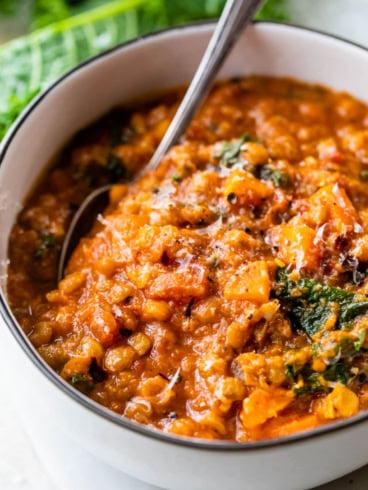 Lentil soup in bowl
