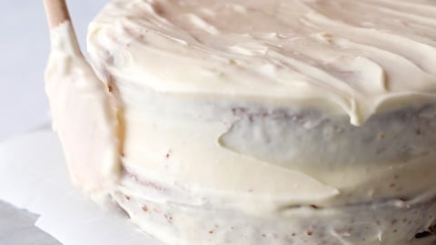 Frosting gluten-free carrot cake