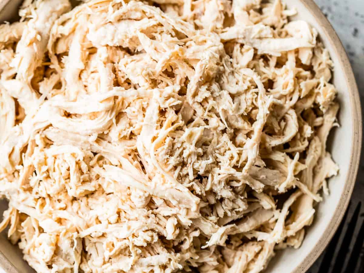 shredded chicken in a bowl