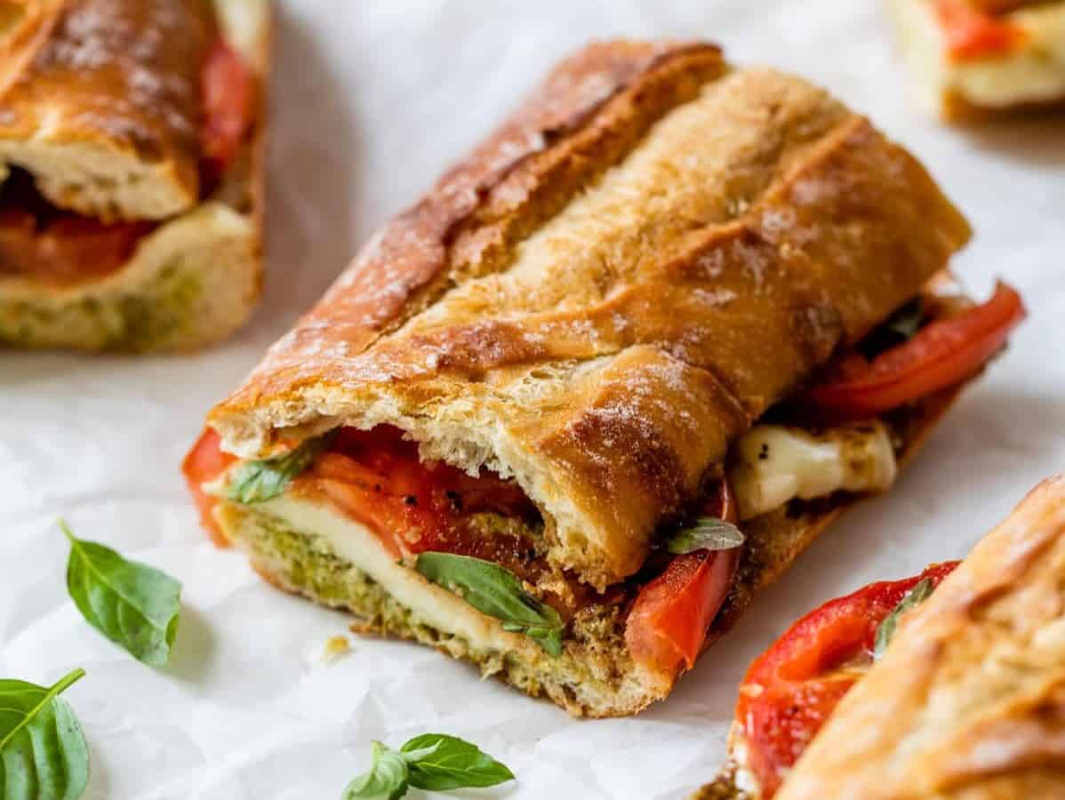 Caprese sandwiches with pesto