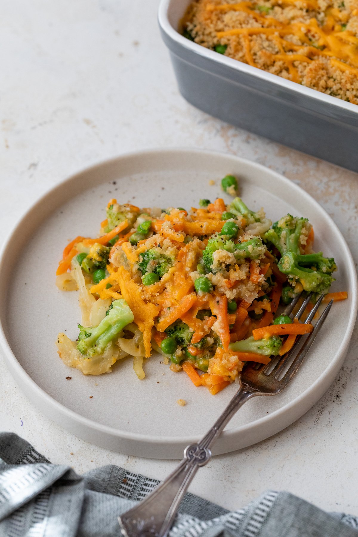 Plate of vegetable casserole