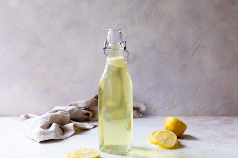 Lemoncello in bottle