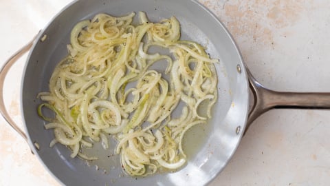 Onions cooking in skillet