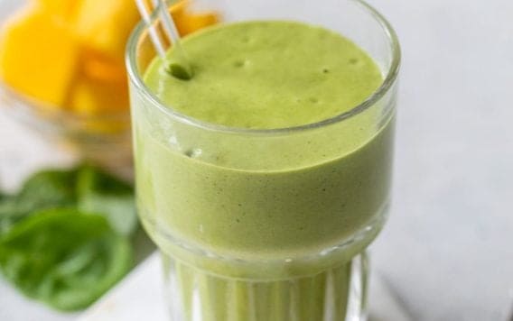 Green smoothie in glass