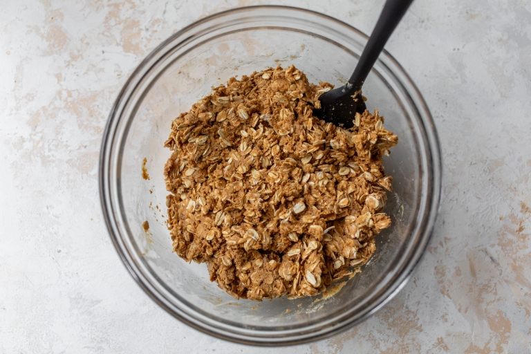 Protein bar mixture in bowl