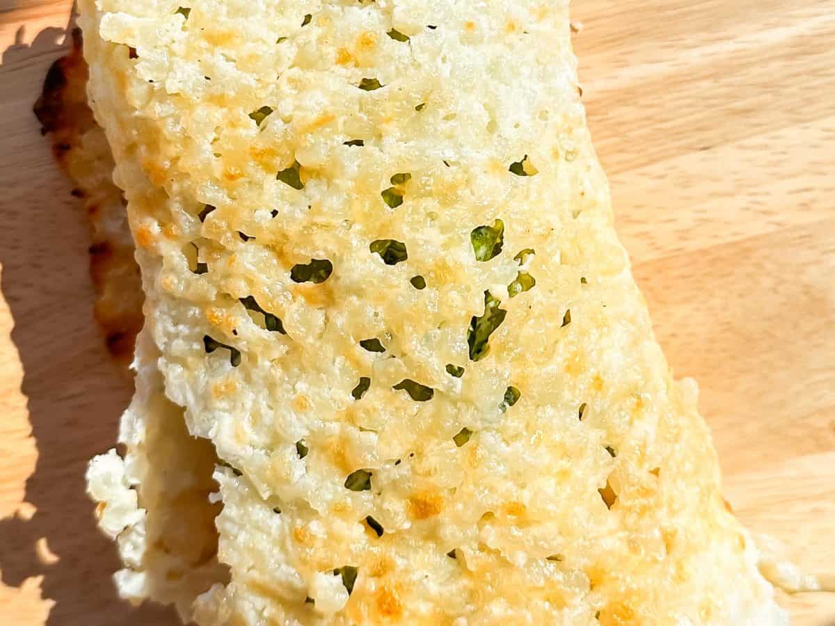 cottage cheese wrap filled with chicken caesar salad