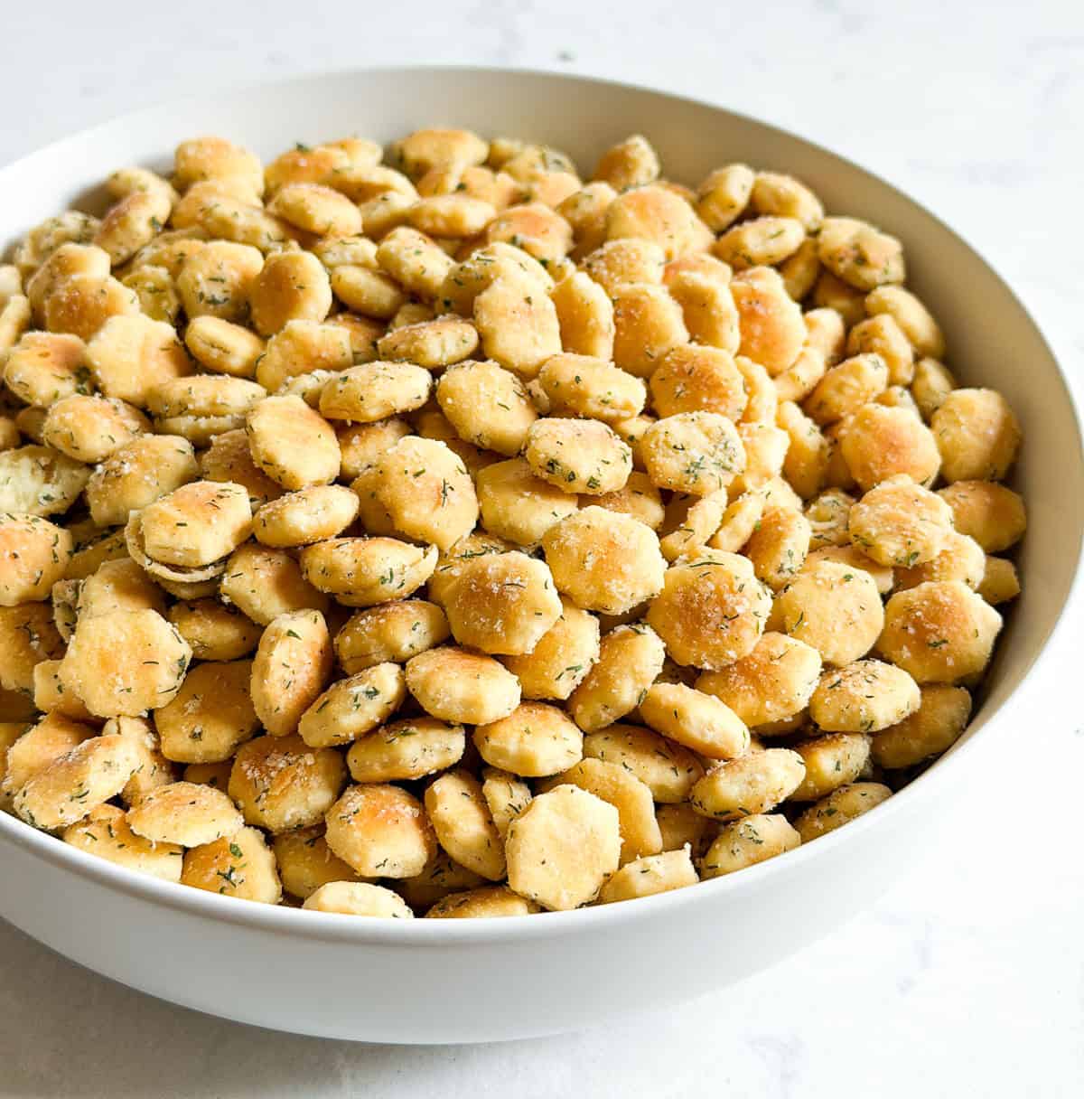 ranch oyster crackers in a bowl